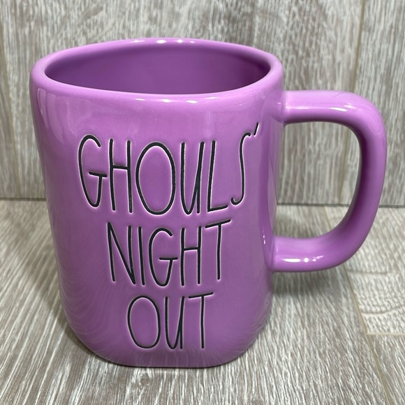 NWT Rae Dunn “GHOULS’ NIGHT OUT” Ceramic Coffee Tea Mug Purple - Picture 1 of 6